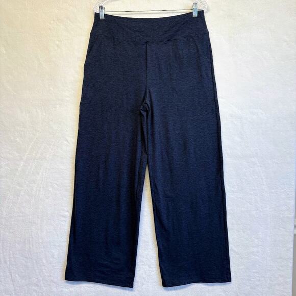 G4 Free High Waist Wide Leg Pull On Stretch Yoga Work Pants Pockets Size XL Blue - Picture 1 of 9